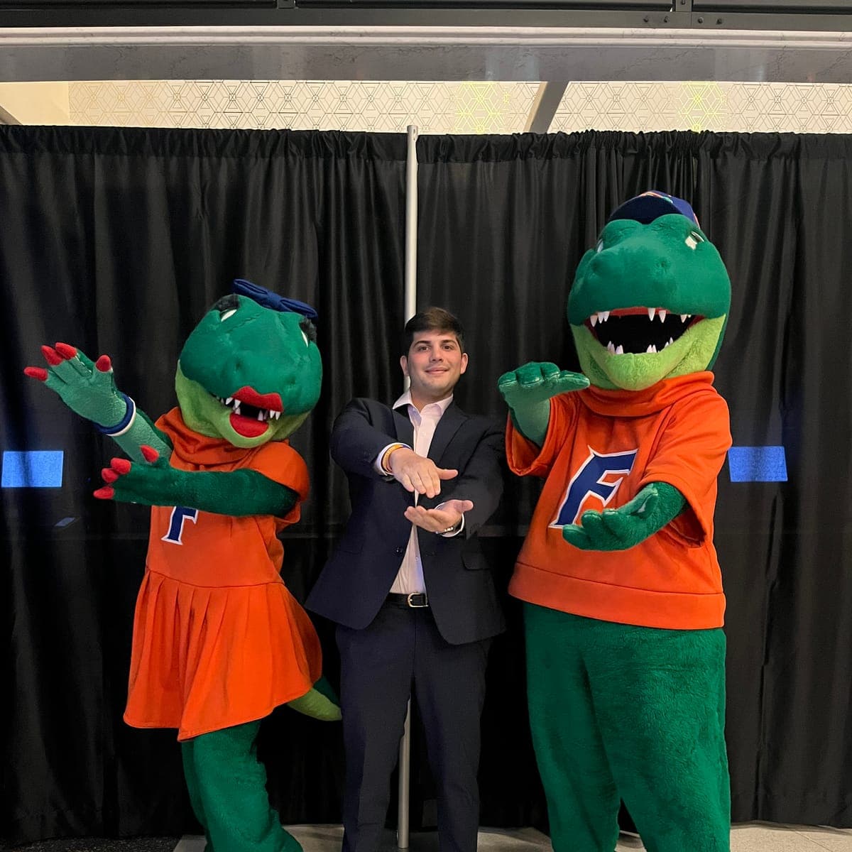 Daniel Rosen with UF Gators mascots